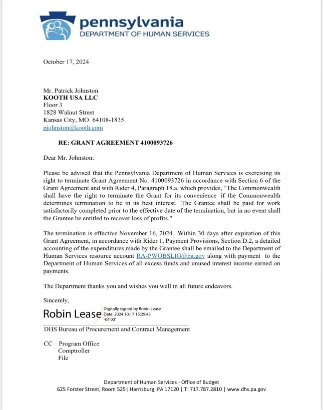 Pennsylvania to Terminate Contract with Kooth, Says Scialabba 
